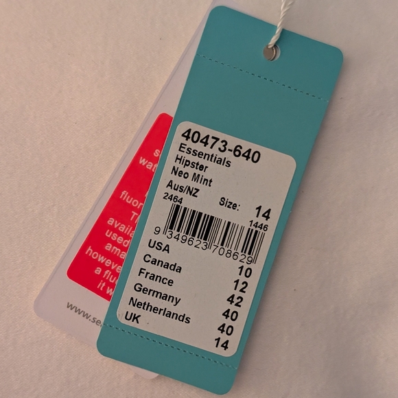 SEAFOLLY Triangle Bikini Top + Bottom in Mint Green Size 10 Brand New - Picture 12 of 13